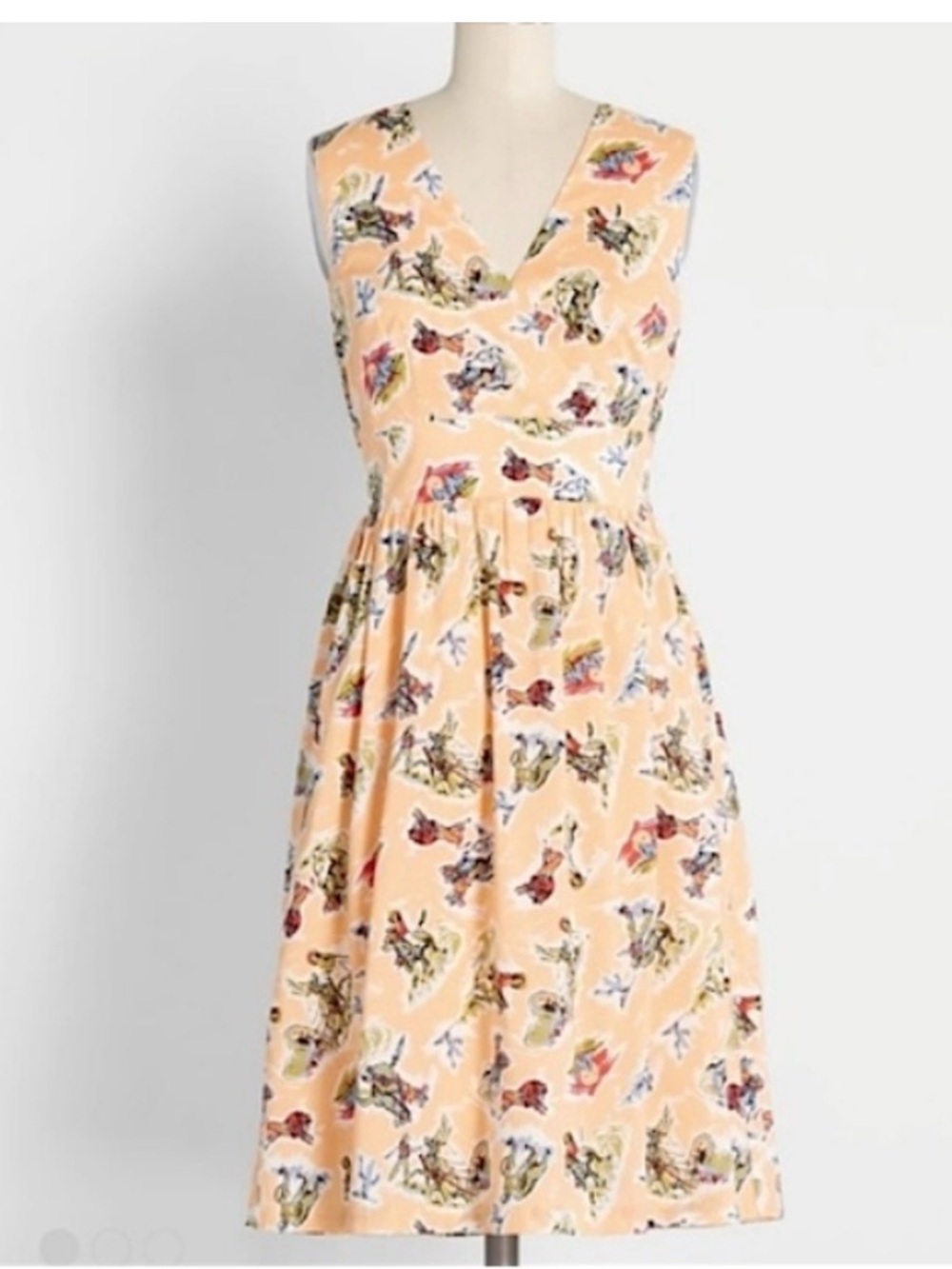 ⬇️Annie Get Your Fun Western Print V-Neck Cotton ModCloth Sundress